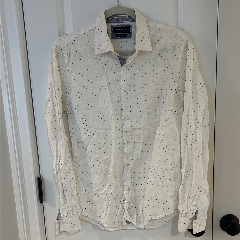 Denim & Flower White Polka Dot Shirt